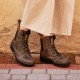 Original Lace-Up Elastic Boots Femme #2326